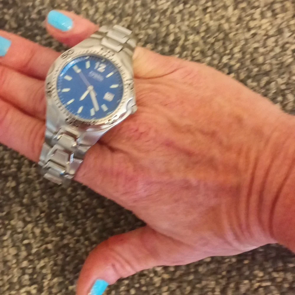 Fossil Blue series silver tone men's sport watch AM 3421